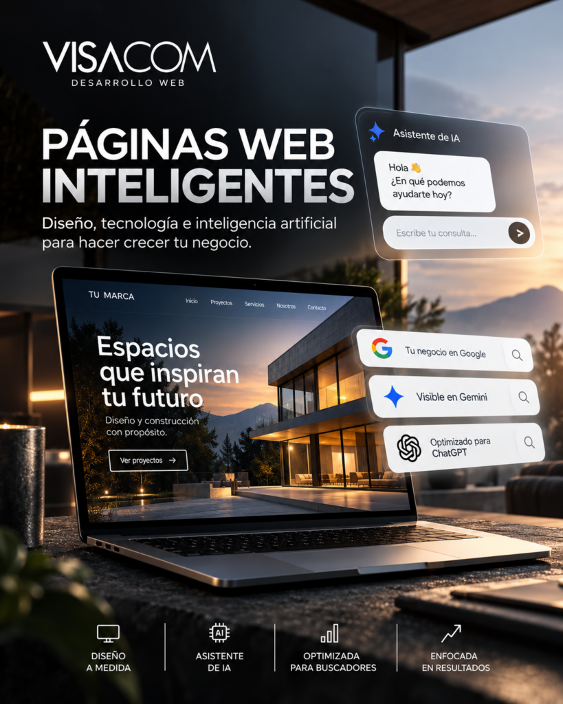 Servicios de Inteligencia Artificial, desarrollo web y SEO de VISACOM